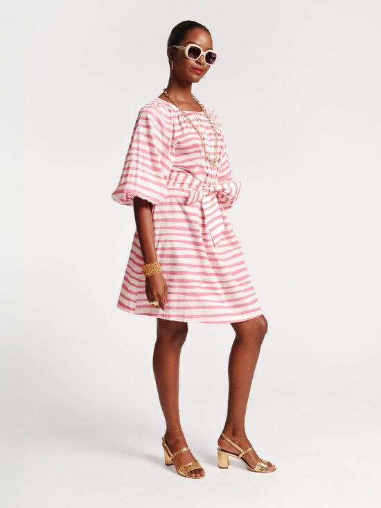 Bliss Mini Painterly Stripe Pink White main image 6